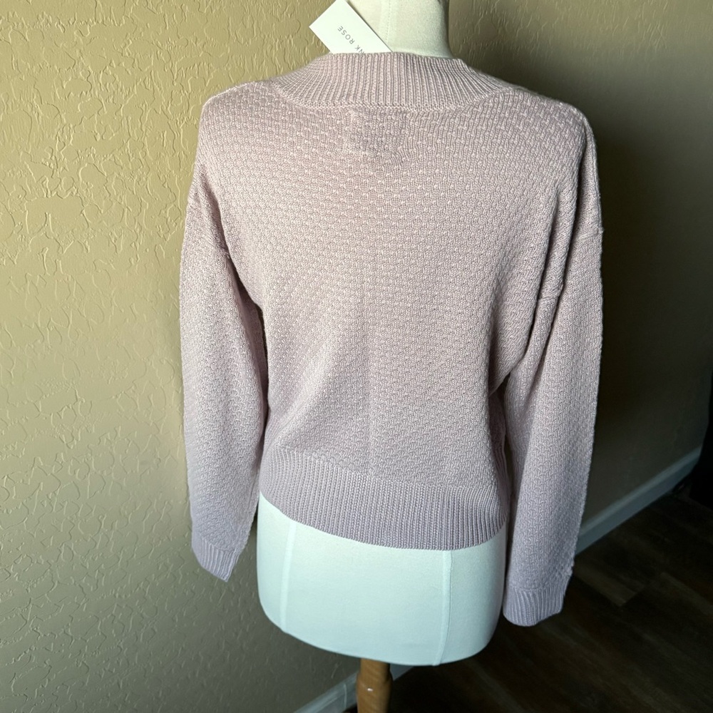 PINK ROSE V-Neck Sweater - Picture 7 of 7